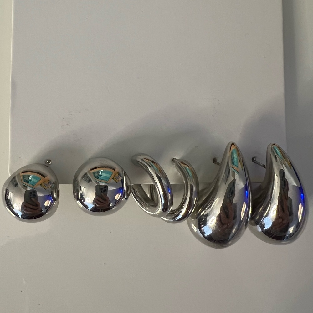 Silver plated earring set